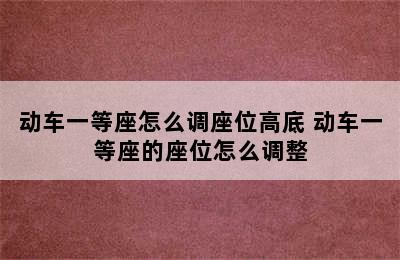 动车一等座怎么调座位高底 动车一等座的座位怎么调整